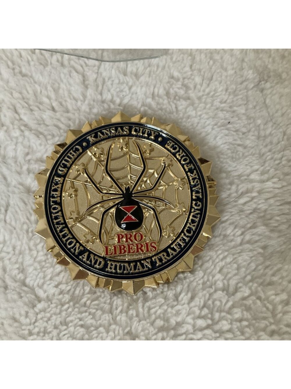 Kansas City Missouri MO KCPD Challenge Coin FBI DOJ Pro Liberis Trafficking Task